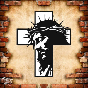 Jesus Christ Cross Art – Crown of Thorns Wall Illustration
