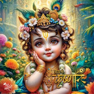 Charming Baby Krishna Ji Fridge Magnet